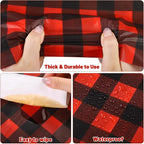 Kochorie 54 Inch x 300 Ft Red and Black Checkered Plastic Table Cloth Roll - Image 3