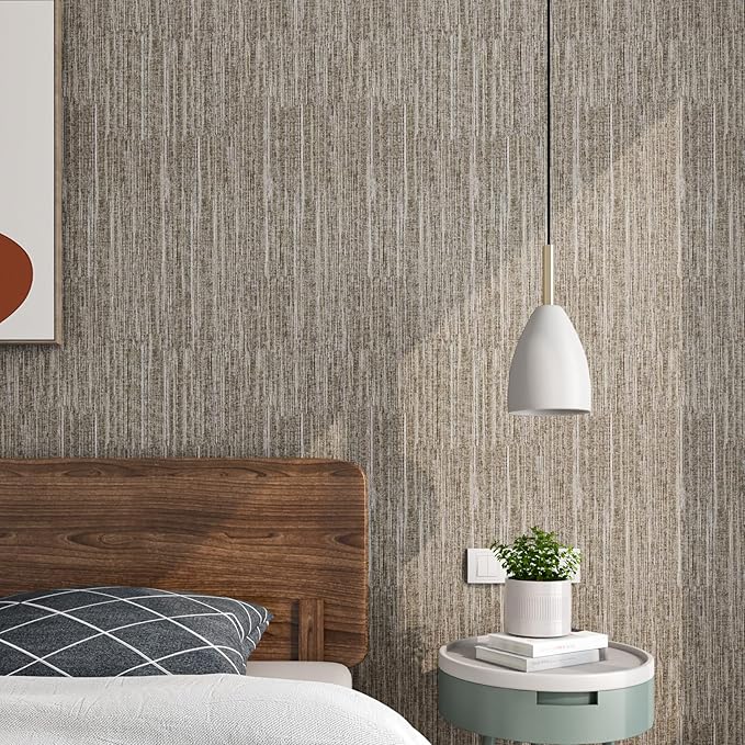 LACHEERY Faux Grasscloth Prepasted Wallpaper Peel and Stick Contact Paper - Image 6