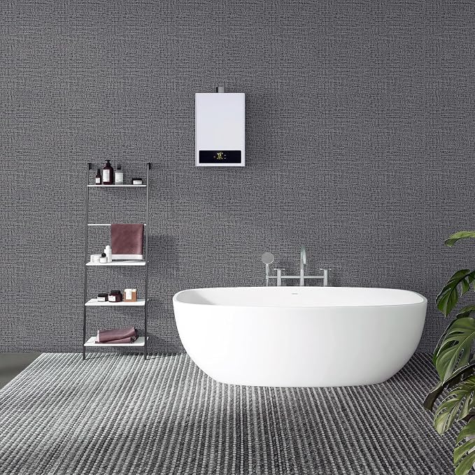 TANONE Dark Gray Wallpaper PVC Self-Adhesive Peel and Stick DIY Wallpaper Faux - Image 5