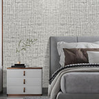 Grey Grasscloth Wallpaper Peel and Stick Contact Paper 15.75"x118.11" Textured - Image 3