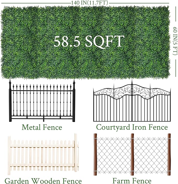 Artificial Ivy Privacy Fence Screen: 60"x 140" 4-Layer Leaf UV-Anti Faux - Image 2