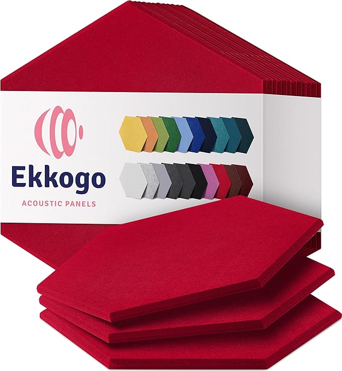 Acoustic Panels 12-Pack Soundproof Wall Panels 12"X10.4"X0.4" Sound Panels High by EkkogoAcousticPanels