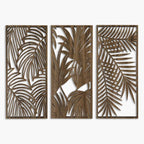 Tropical Leaves Wood Wall Art for Living Room, Botanical Wall Art Wood Panel by EntWoodArt