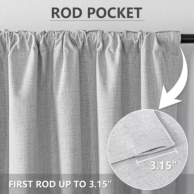 IGEMAEVE 100% Blackout Curtains 108 Inches Long - Image 4