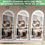 FENNIO Full Length Mirror with Lights, Free Standing Lighted Floor Mirror - Image 3