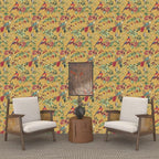 Yellow Boho Wallpaper Peel and Stick, Vintage Floral Bird Contact Paper - Image 7