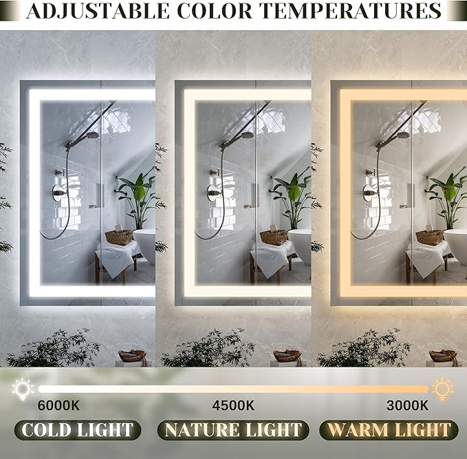 ROLOVE 32x 22 Inch Large Lighted Vanity Mirror - Image 4