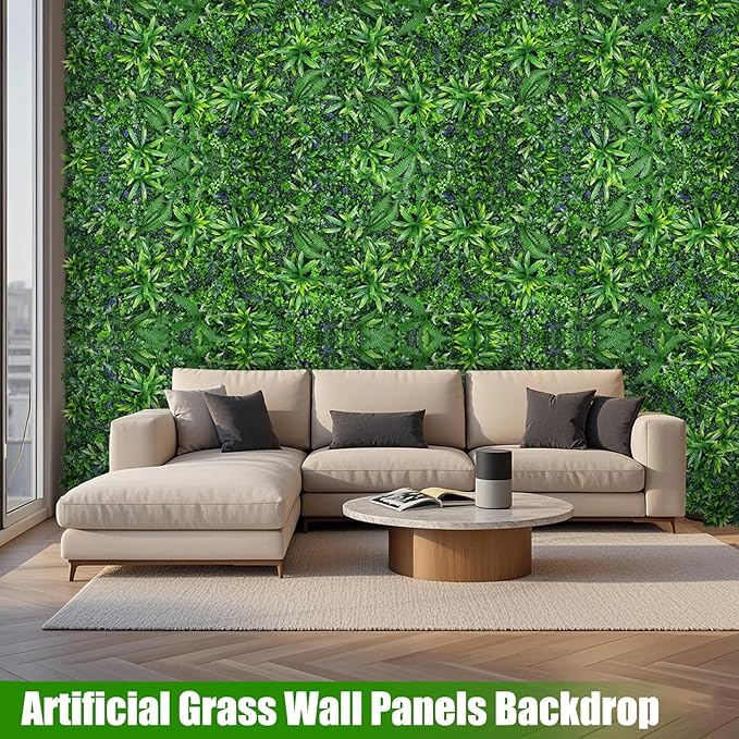 Grass Wall Panels, Fake Greenery Plant Decor - Image 5