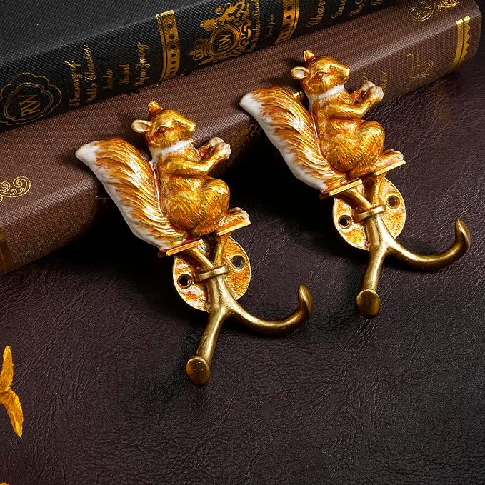 Vintage Wall Hooks Decorative Rack Hangers, 2 Pack Metal Wall Mounted Hook - Image 3