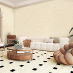 Amiya Grasscloth Cream Wallpaper 17.3"x120" Peel and Stick Beige Faux Fabric - Image 8