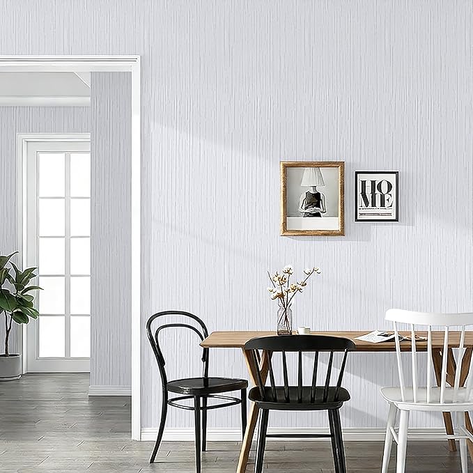 White Grasscloth Wallpaper Peel and Stick Textured Wallpaper - Image 2