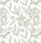 Timeet Peel and Stick Wallpaper Green Floral Wall Paper by Timeet