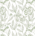 Timeet Peel and Stick Wallpaper Green Floral Wall Paper by Timeet