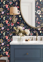 Wallpaper Peel and Stick Floral Wall Paper Removable Waterproof Blue/Red/Yellow - Image 8
