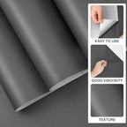 practicalWs 23.6 in x 118 in Dark Grey Wall Paper Peel and Stick Wallpaper - Image 3