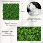 ODTORY Artificial Plants Hedge Wall Panels：20x20 Inch 12P UV-Anti Greenery - Image 2