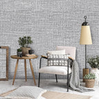 Grey Grasscloth Peel and Stick Wallpaper 17.3"x1200" Faux Linen Textured - Image 5