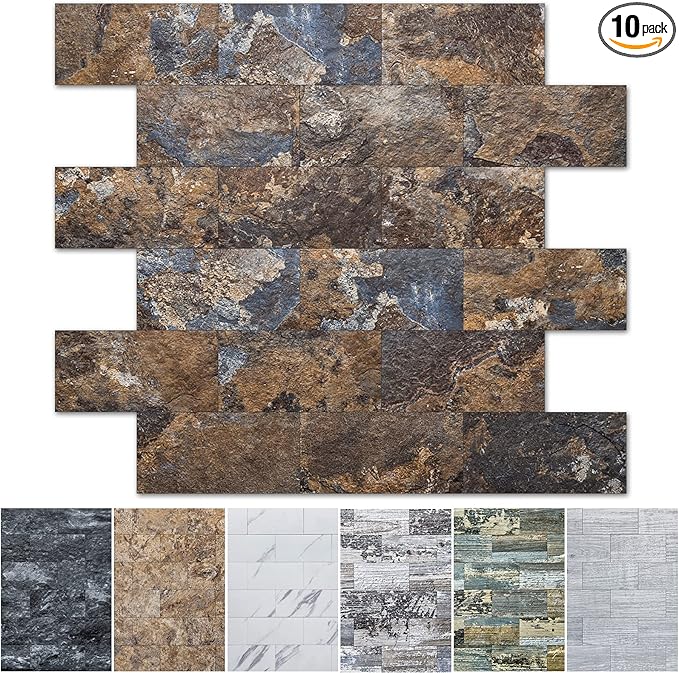 Art3d 10-Sheet Peel and Stick Backsplash PVC Wall Tile, Stickon Tile by Art3d