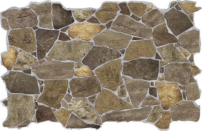 Dundee Deco 3D Wall Panels Faux Stone PVC Brown, 3.2 ft X 2.1 ft, Interior - Image 4