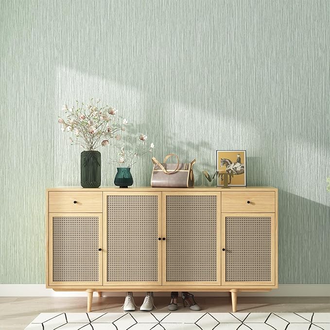 Haimin Grasscloth Wallpaper Textured 24in X 393in Fabric Contact Paper Textured - Image 3