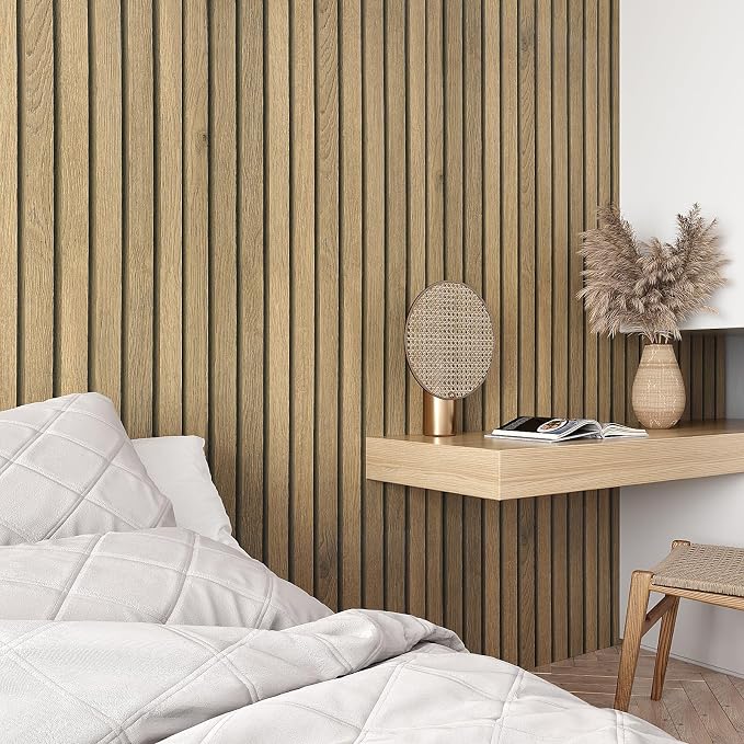 VEELIKE Slat Wood Contact Paper Wood Peel and Stick Wallpaper - Image 2