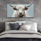 Wall Art Freedom Highland Cow Painting Wild Animal Cattle Canvas Art Wall Decor - Image 4