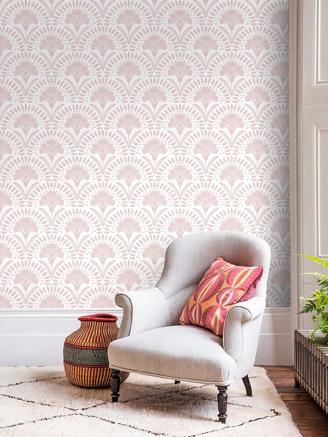 Timeet 17.7 in × 78.7 in Boho Peel and Stick Wallpaper Pink Floral Contact - Image 7