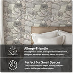 CONCORD WALLCOVERINGS 3D Faux Stone Wall Panels, Lightweight 17.5" x 23.75" PVC - Image 5