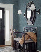Guvana Grasscloth Peel and Stick Wallpaper Blue Textured Contact Paper Modern - Image 7