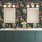 Simon&Siff Boho Peel and Stick Wallpaper, 17.3" x 800" Blue Sun Floral Retro - Image 5