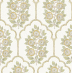 NuWallpaper x Society Social Floral Bazaar Ochre Peel and Stick Wallpaper by NuWallpaper