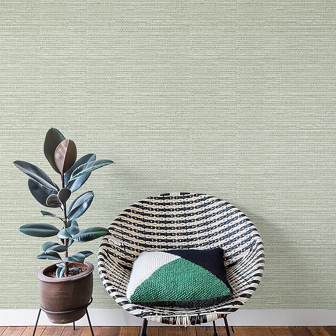 HueBurst Grasscloth Peel and Stick Wallpaper 17.3"x197" Renter Friendly - Image 5