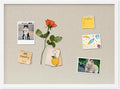 DAHAPYBOO Cork Board with Linen White, Bulletin Board 23"x17" Hanging Corkboards by DAHAPYBOO