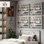 HOMCOM 5-Tier Display Cabinet, Glass Door Cabinet - Image 2