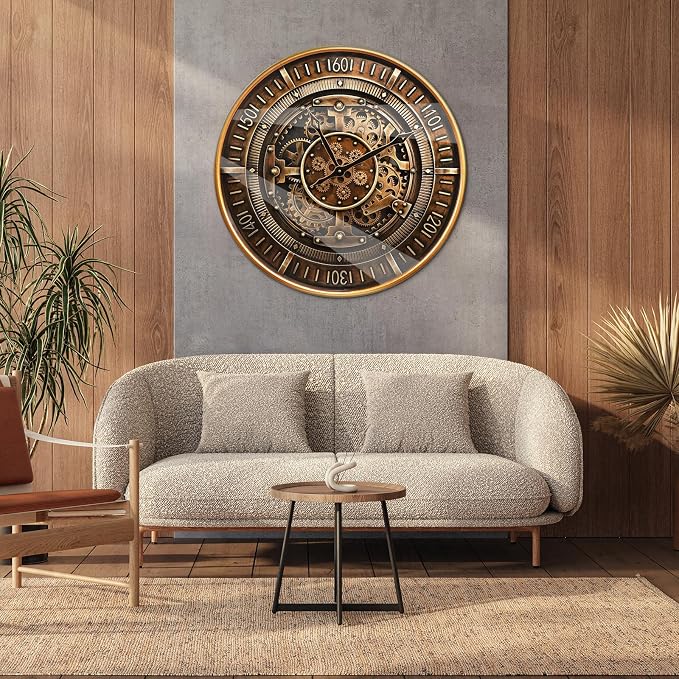 24 Inch Real Moving Gears Wall Clock - Image 6