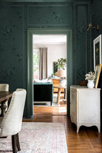 Erfoni 394"x17.7" Dark Green Floral Embossed Wallpaper - Image 3