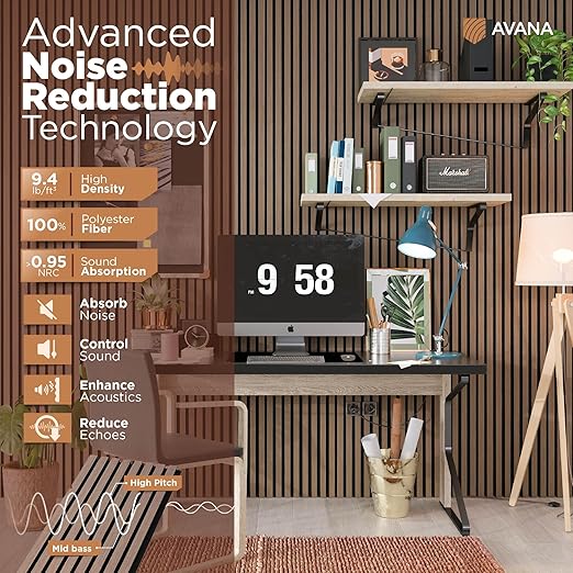 Avana Acoustic Wood Wall Panels – 93.2x11.25 Inch Panels – Fits 94x12 Layout – - Image 5