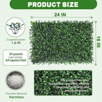 ODTORY Artificial Grass Wall Panels, 24 x 16 in 24P UV-Resistant Faux Boxwood - Image 2