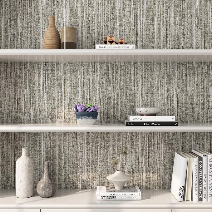 FunStick 16"x240" Vintage Textured Brown Taupe Wallpaper Peel and Stick - Image 4