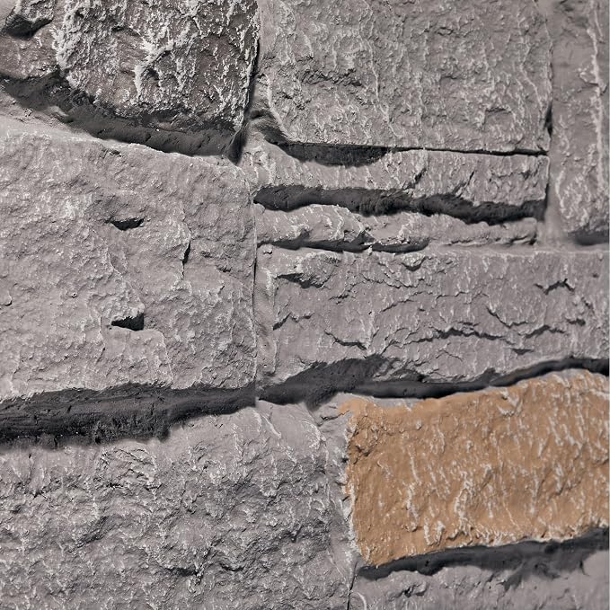Cedar Gray Faux Stone Wall Panel Sample Swatch 12 x 9 Inch by Wallwell