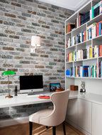 Guvana 17.3"×472.4" Brick Peel and Stick Wallpaper Red/Blue/Grey Brick Contact - Image 4