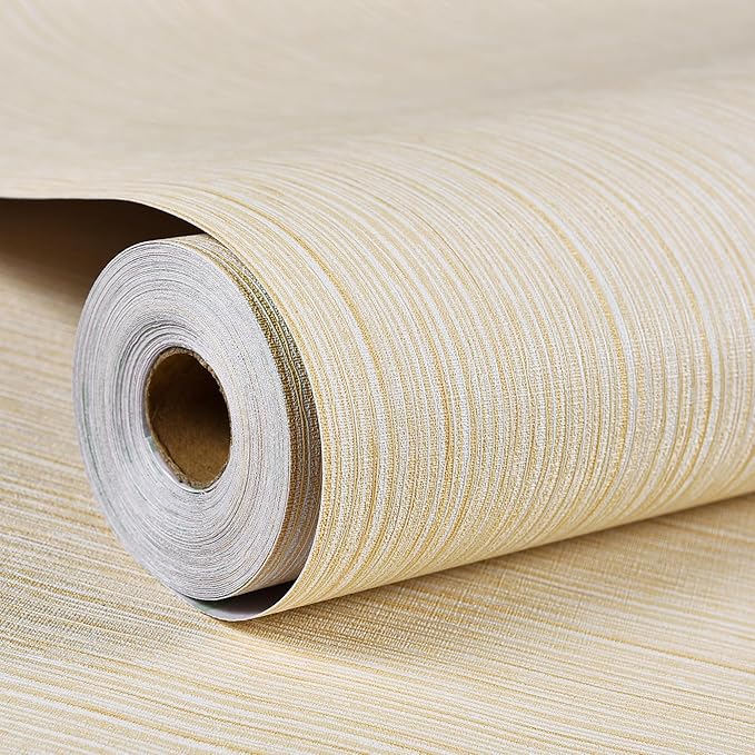 Haimin Grasscloth Wallpaper Textured 24in X 393in Fabric Contact Paper Textured by HaiminHomeDecorWallpaper