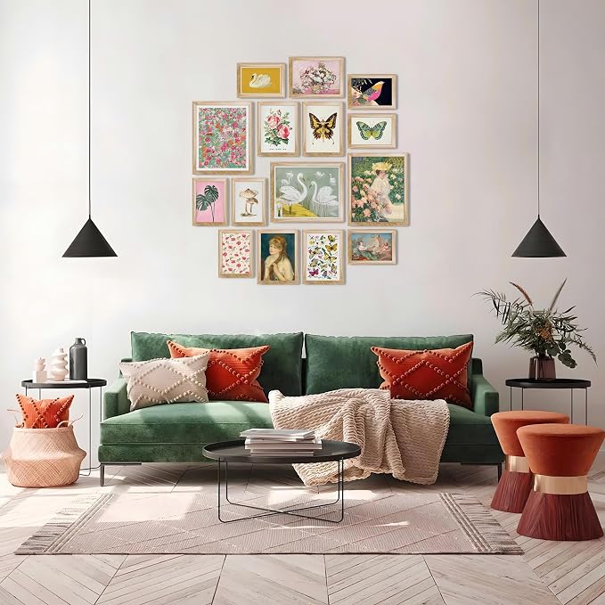 LANCHI95 15 Pcs FRAMED Eclectic Wall Decor, Colorful Eclectic Decor, Colorful - Image 5