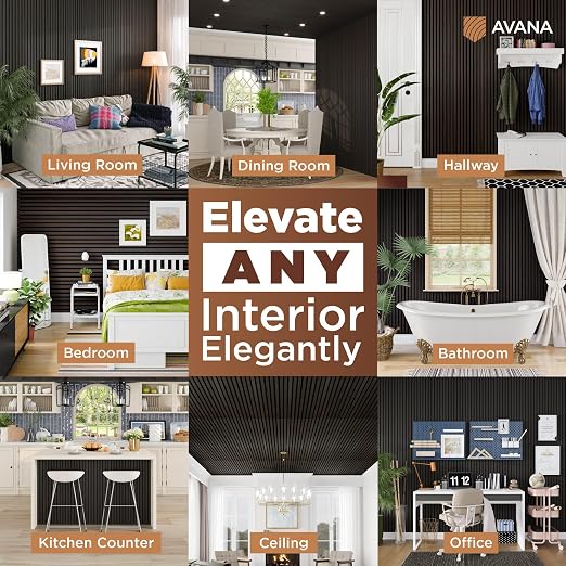 Avana Modern Acoustic Wood Wall Panels – 93.2x11.25 Inch Panels – Fits 94x12 - Image 3