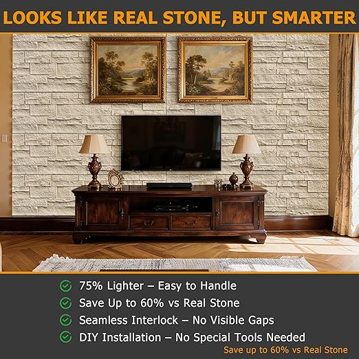 ROOMTEC 6-Packs Faux Stone Wall Covering Panels - Image 4