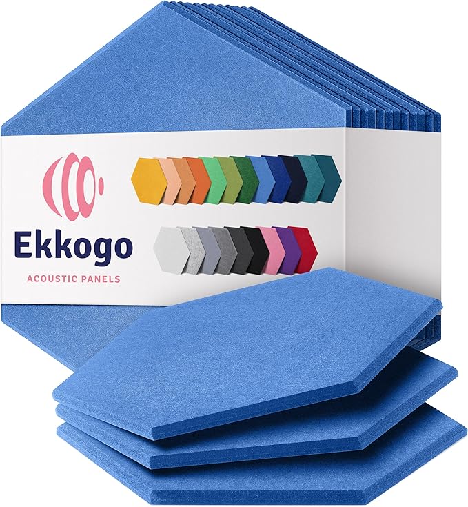 Acoustic Panels 12-Pack Soundproof Wall Panels 12"X10.4"X0.4" Sound Panels High by EkkogoAcousticPanels