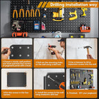 Peg Board, Includes 4 Pack Black Peg Board Panels - Image 5