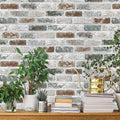 Guvana 17.3"×197" Brick Peel and Stick Wallpaper Red/Blue/Grey Brick Contact by Guvana