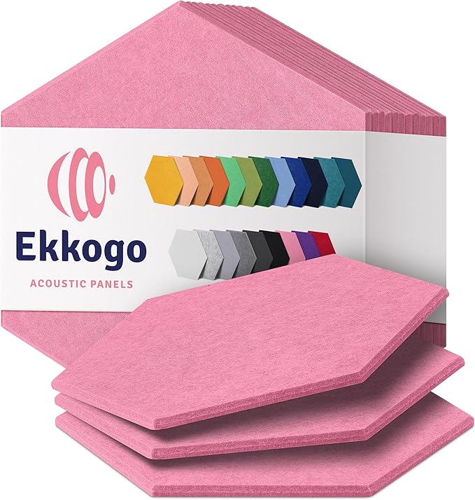 Acoustic Panels 12-Pack Soundproof Wall Panels 14"X12.1"X0.4" Sound Panels High by EkkogoAcousticPanels