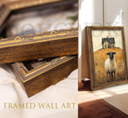 Vintage Gold Framed Wall Art Retro Country Sheep Oil Painting Canvas Prints - Image 6